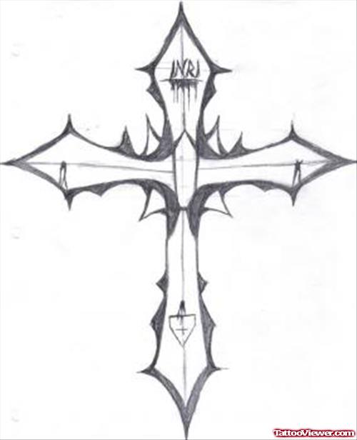 Awesome Cross Tattoo Design