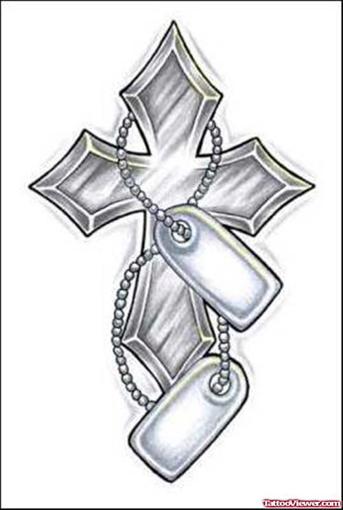 Cross With Lockets Tattoo Design