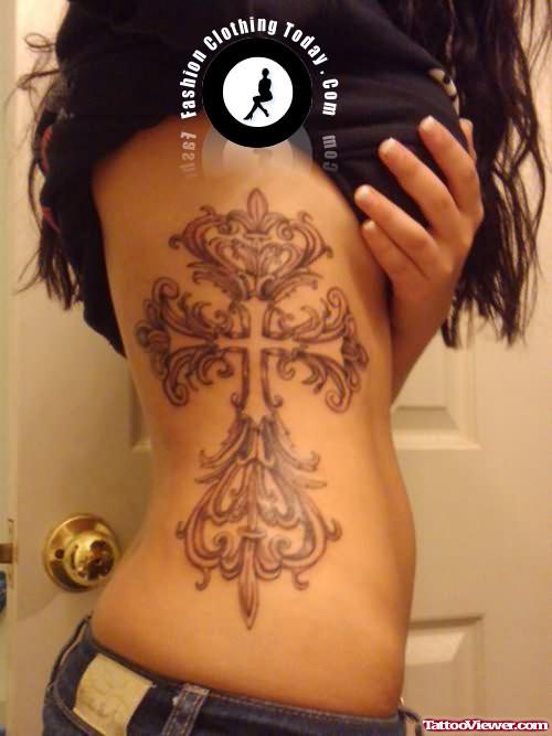 Attractive Cross Tattoo For Girls