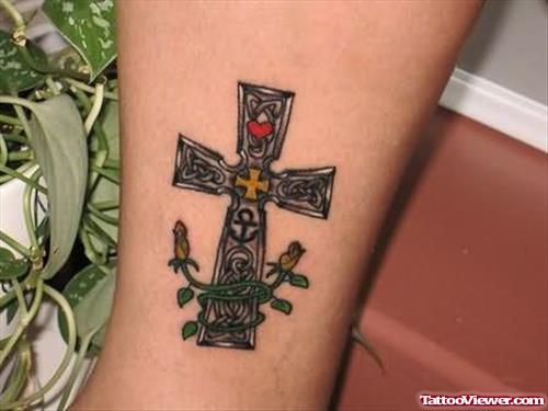 Elegant Cross Tattoo Design