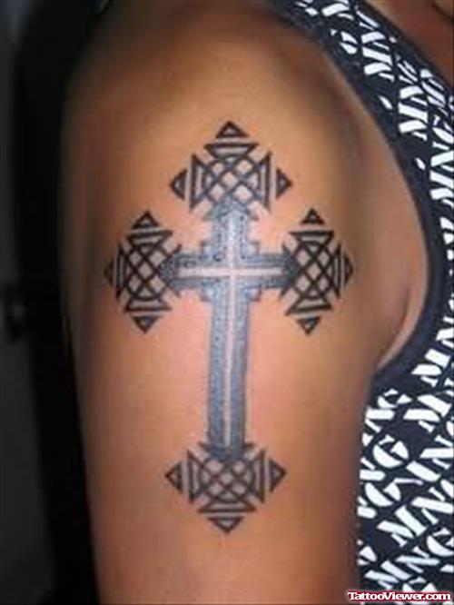 Awesome Stylish Cross Tattoo