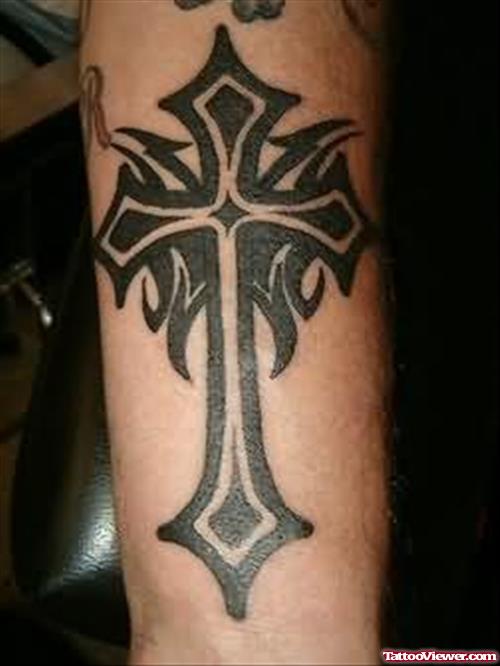 Beautiful Cross Tattoo On Arm