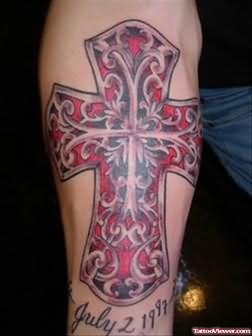 Awesome Red Cross Tattoo