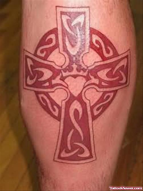 Awesome Coloured Cross Tattoo