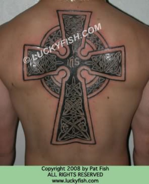 Celtic Cross Back Tattoo
