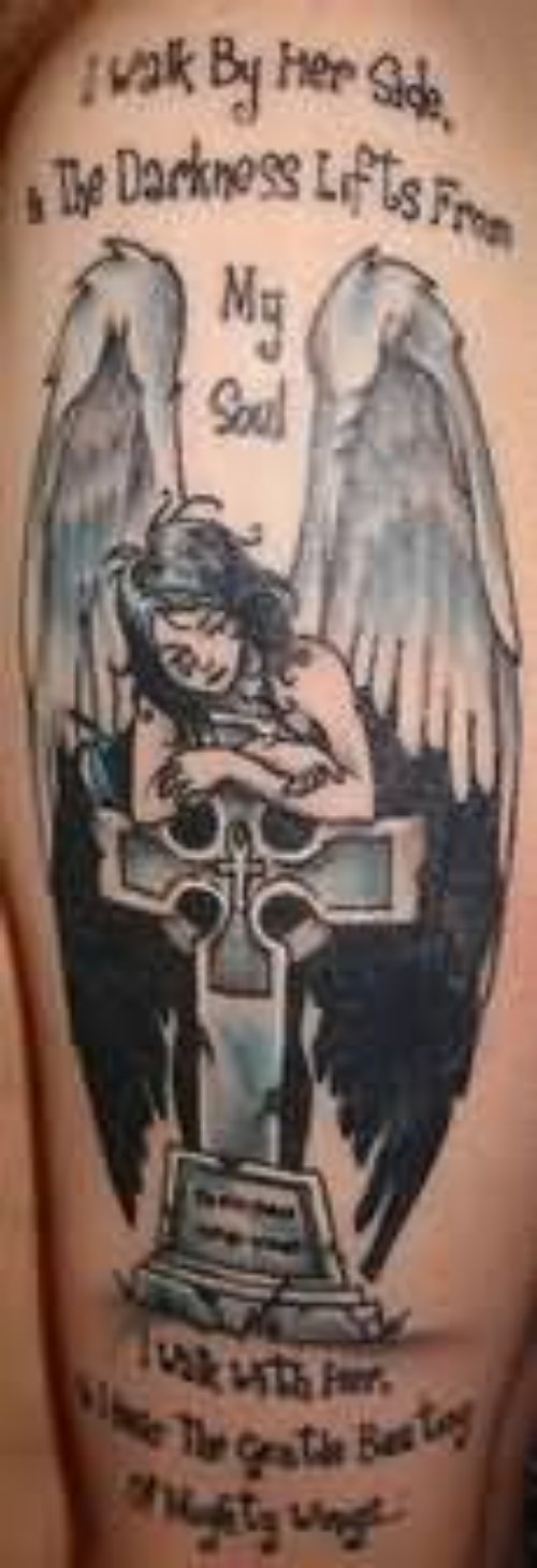 Beautiful Cross Angel Tattoo