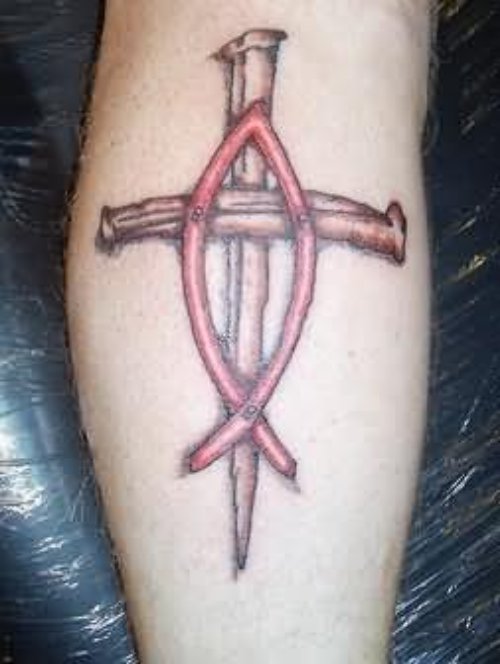 Trendy Sword Cross Tattoo