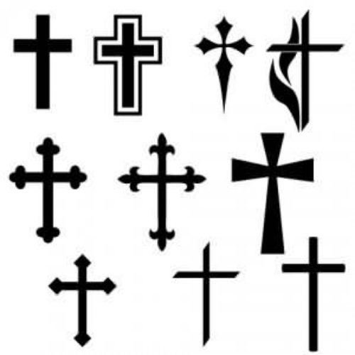 Black Ink Cross Tattoos Designs