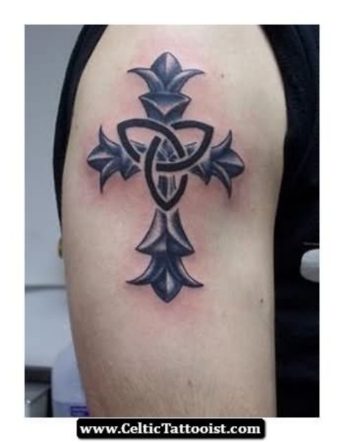 Right Shoulder Cross Tattoo