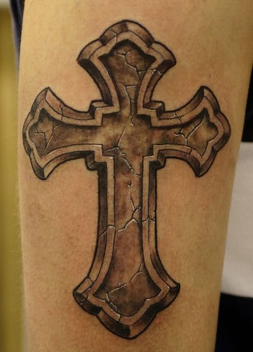 Cross Tattoo On Arm Sleeve