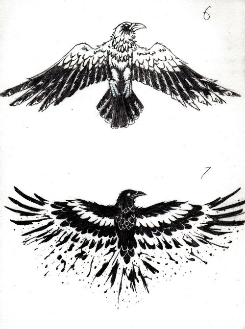 Amazing Crow Tattoo Design by Marcusantoniushix