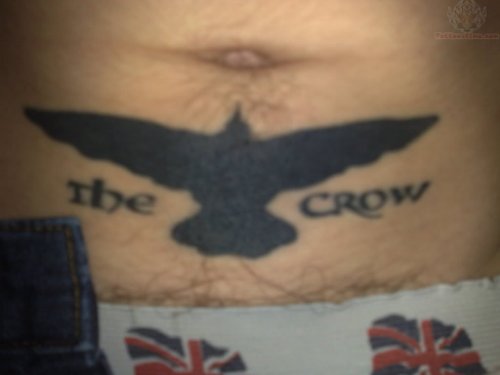 The  Crow Tattoo On Stomach