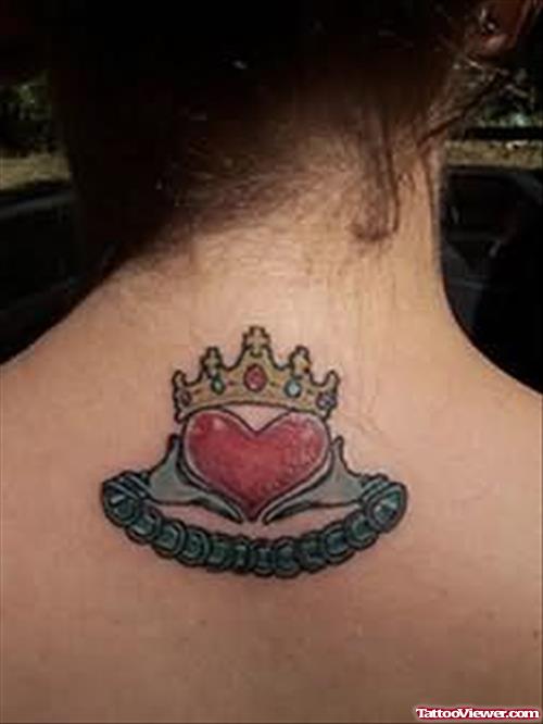 Awesome Crown Tattoo On Back