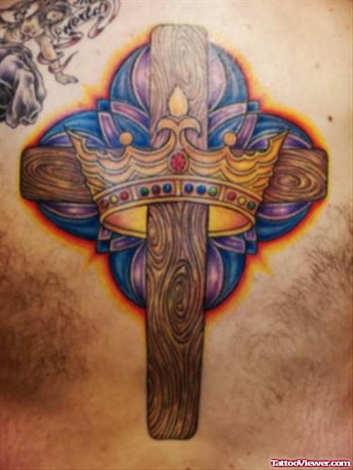 Crown Tattoo With Cross