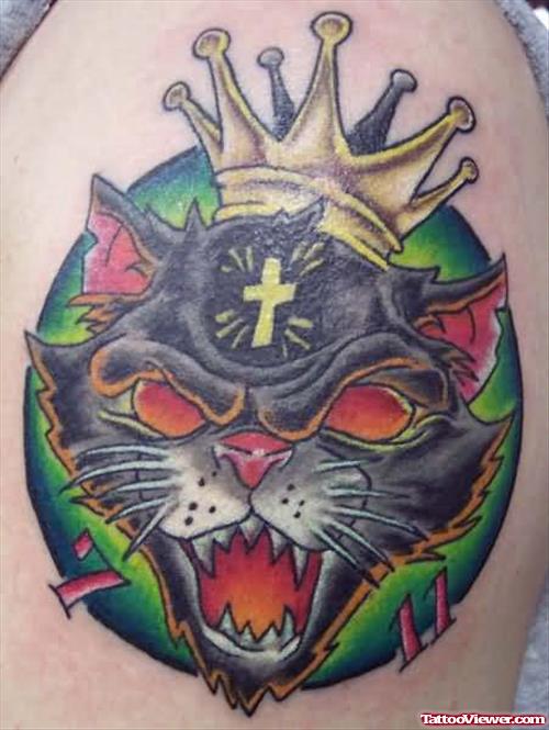 Bad Cat Crown Tattoo