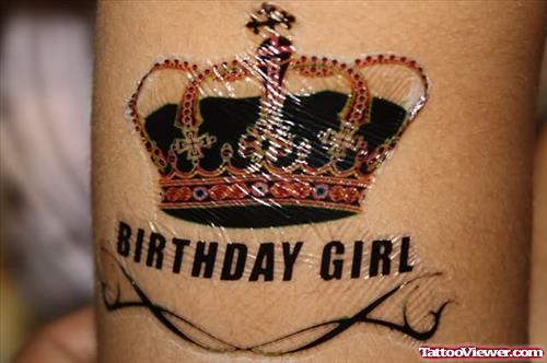Birthday Girl Crown Tattoo