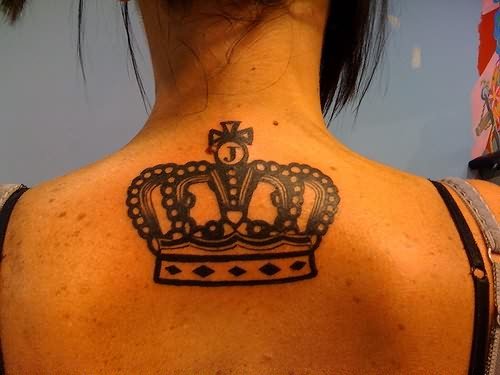 Beautifull Crown Tattoo On Back