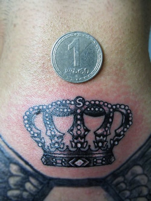 Inspirational Crown Tattoo On Nape