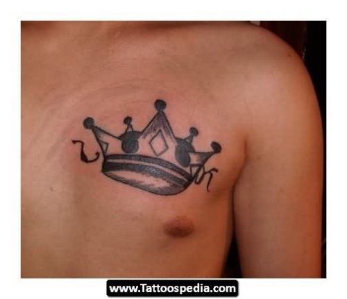 Crown Tattoo Design On Chest