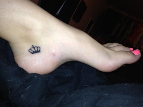 Crown Tattoo on Girl Heel