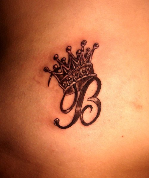 Letter B Crown Tattoo