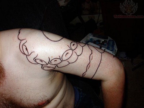 Cthulhu Tattoo On Left Shoulder