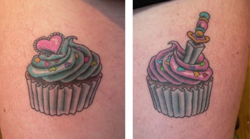 Dagger And Cupcake Tattoo