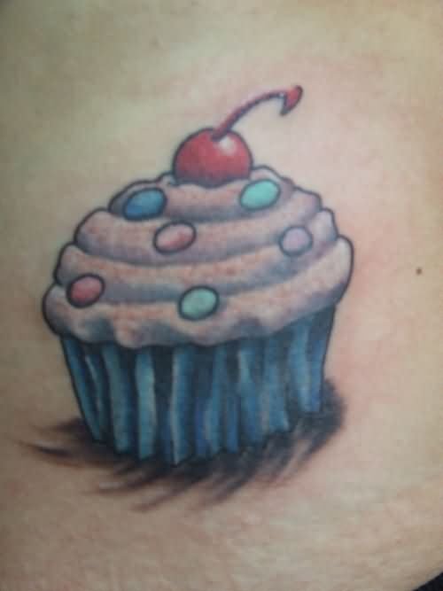 Colored Cupcake Tattoo