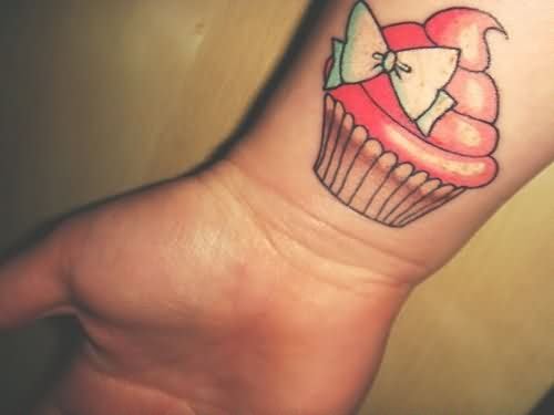 Cupcake Tattoos On Right Wrist