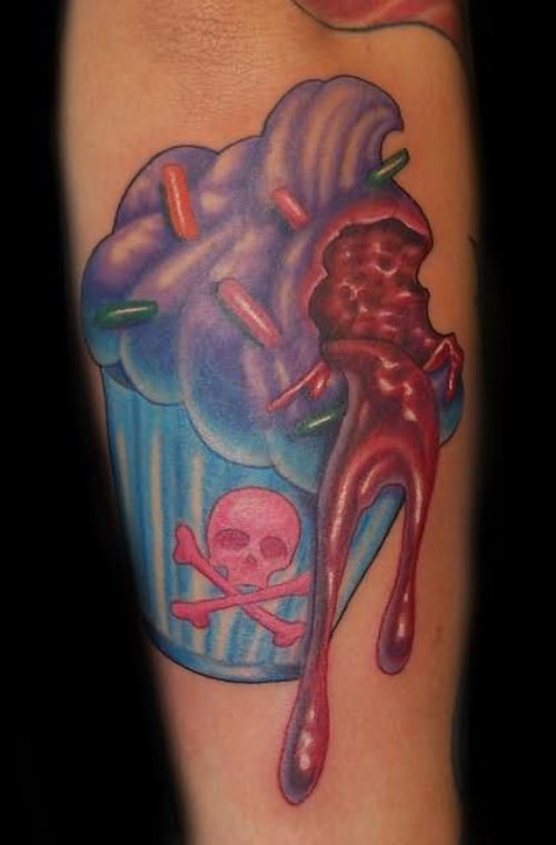 Bleeding Vampire Cupcake Tattoo