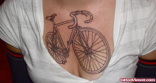 Big Cycle Tattoo On Chest
