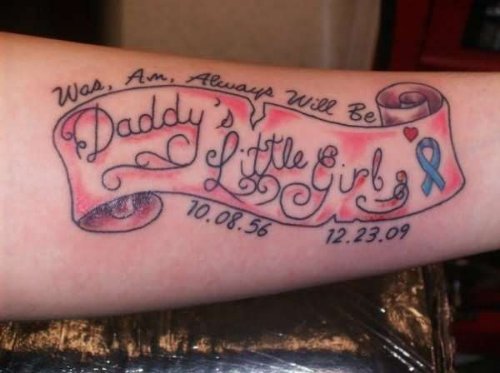 Left Forearm Memorial Dad Tattoo
