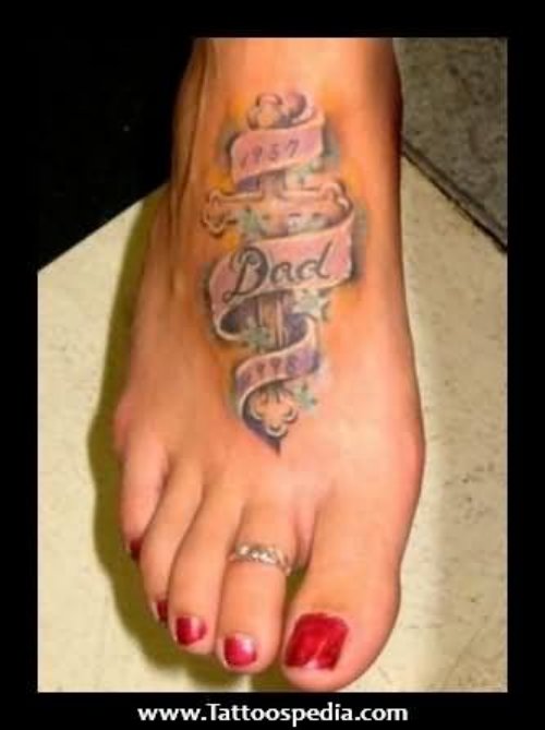 Right Foot Dad Tattoo