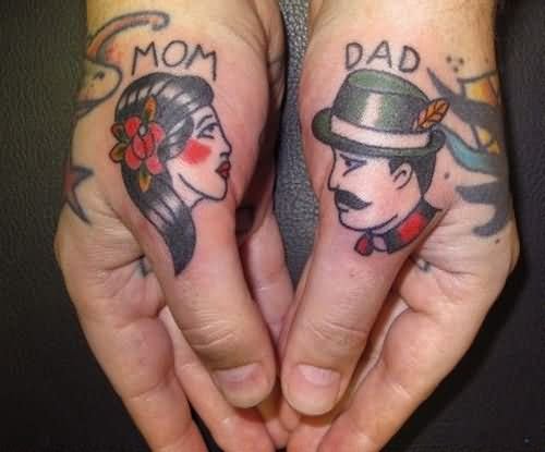 Mom Dad Portraits Tattoo