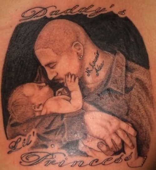 Dad Tattoo On Back Shoulder