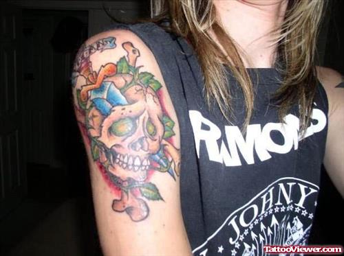 Vegan Skull And Dagger Tattoo