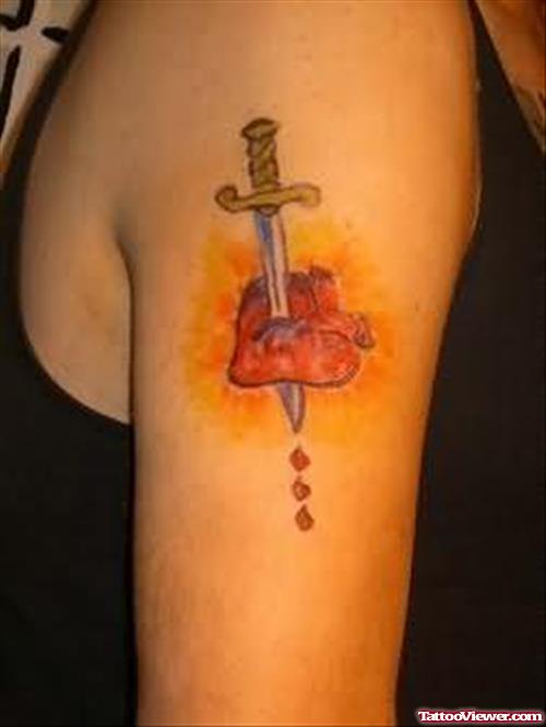 Bloody Knife Tattoo Design