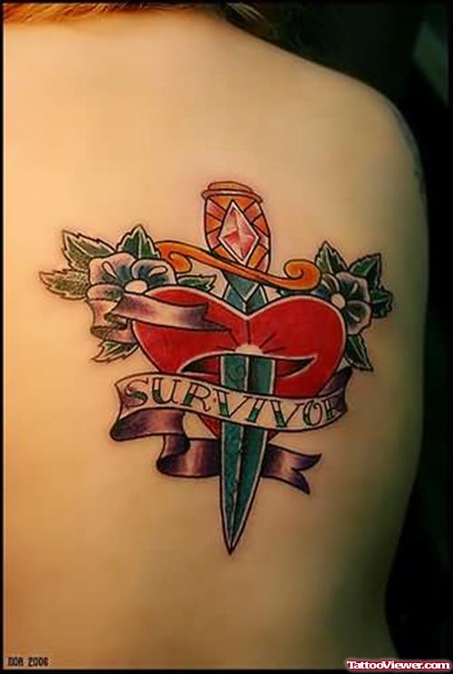 Survive Dagger Tattoo On Back