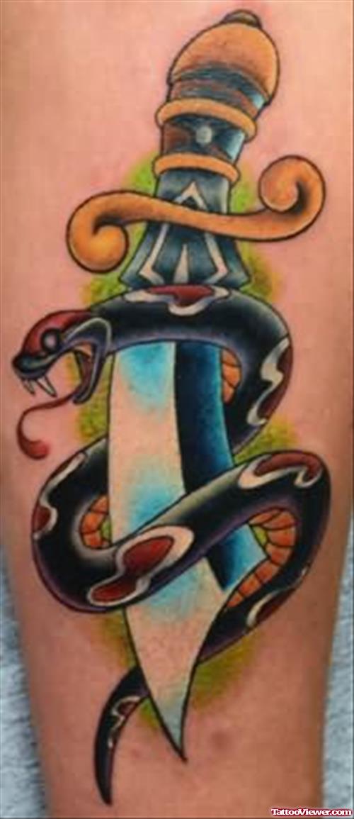 Serpent Dagger Tattoo