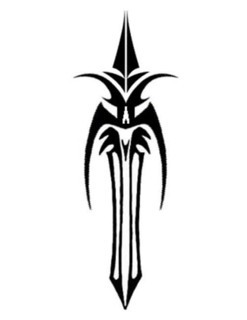 Attractive Black Tribal Dagger Tattoo Design
