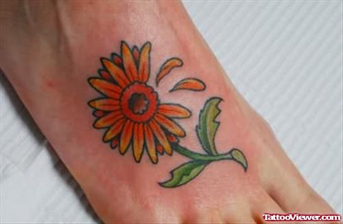Daisy Foot Tattoo