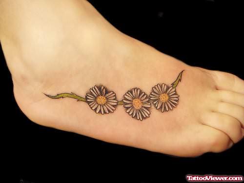 Daisy Tattoo on Foot