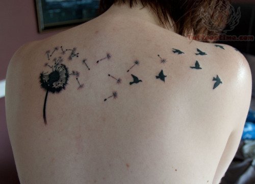 Upperback Dandelion Tattoos