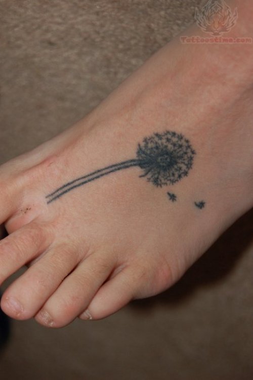 Foot Dandelion Tattoo
