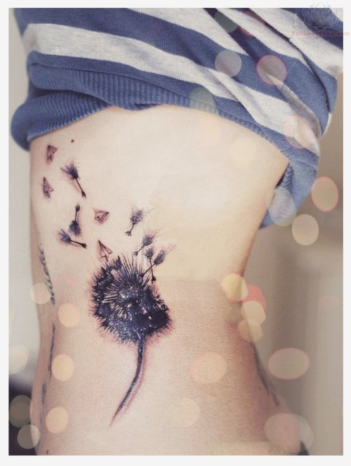 Flying Puffs Dandelion Tattoo