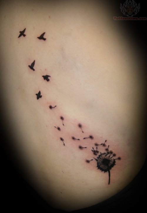 Flying Birds From Dandelion Tattoo