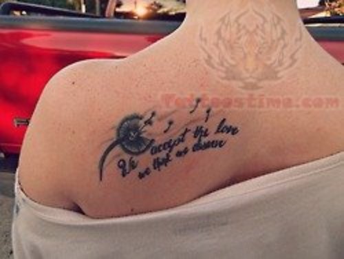 Best Dandelion Tattoo On Back Shoulder