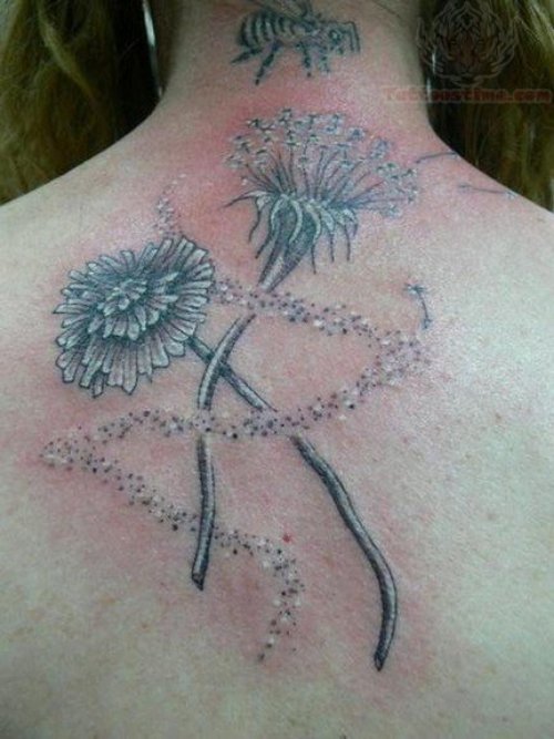 Wonderful Upperback Dandelion Tattoo