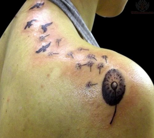 Dandelion Tattoo On Uppershoulder