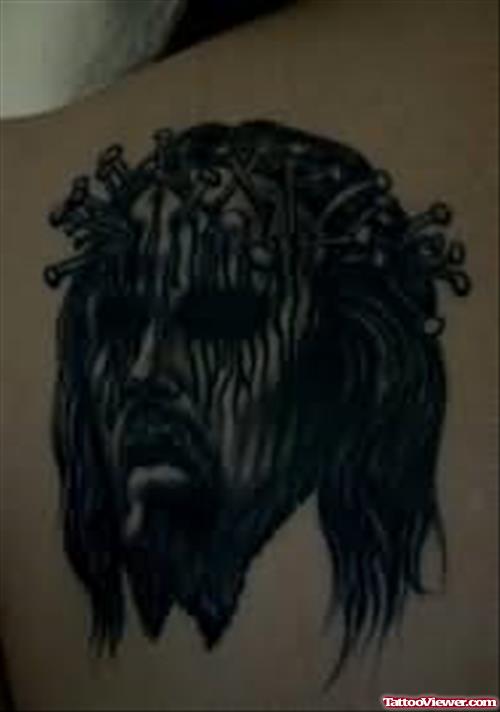 Dead man Face Tattoo On Back